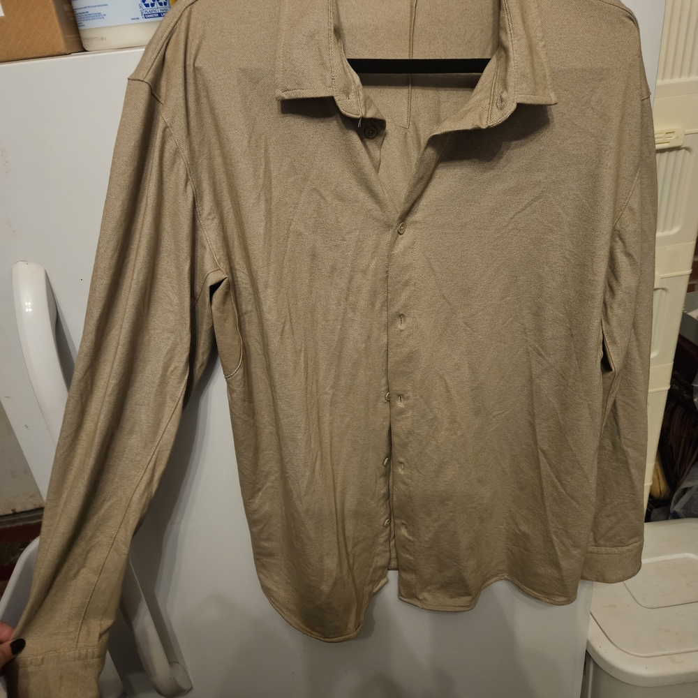 Kenneth Cole Reaction Size Xxl Tan Button-Up Shirt